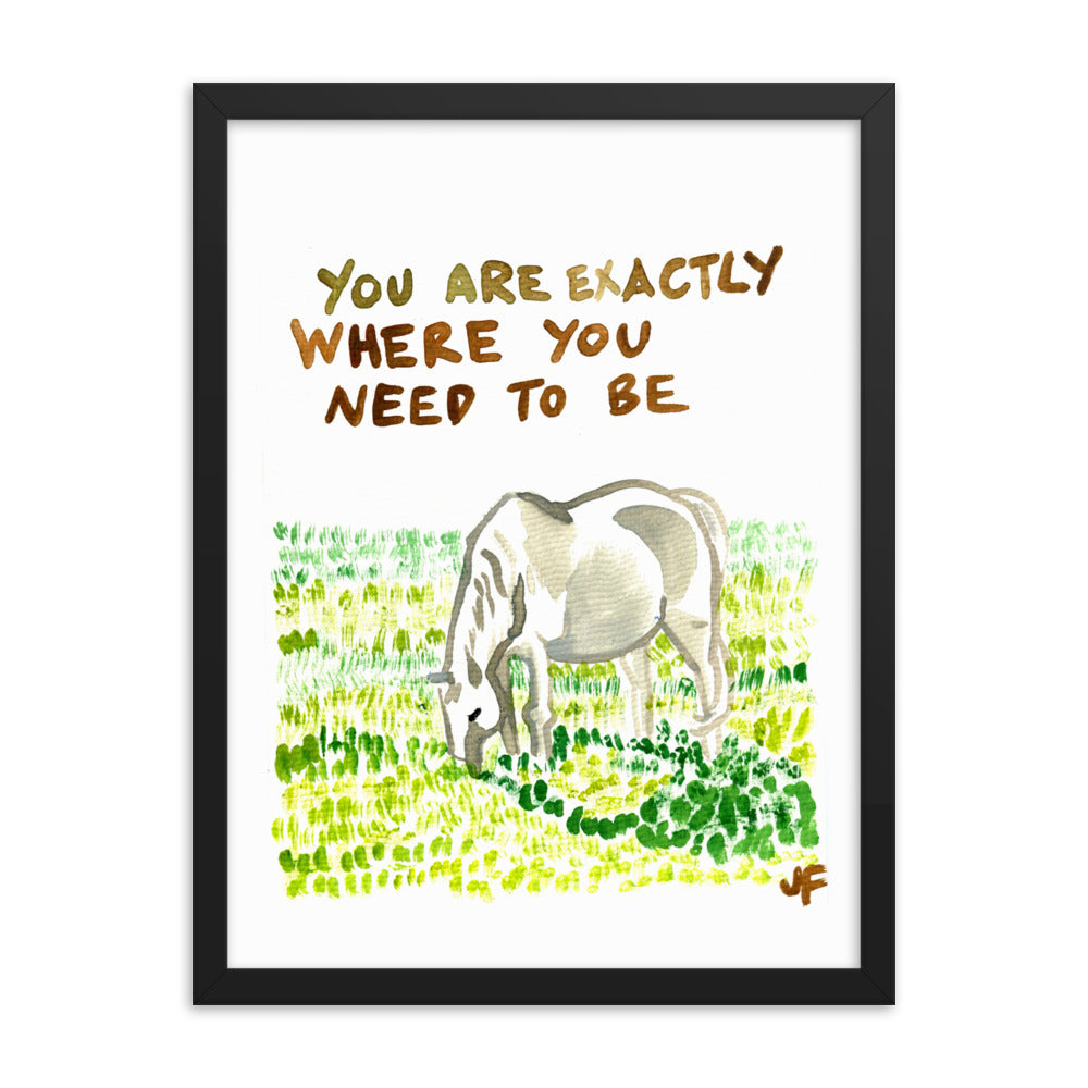 You Are Exactly Where You Need to Be framed poster
